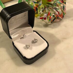 Lab created 1 carat diamond earrings